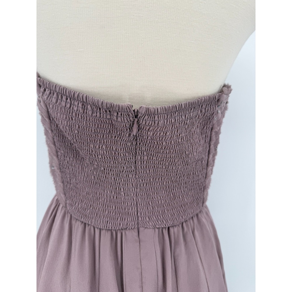 Rebecca Taylor Womens Purple Strapless Sweetheart Silk Dress Size 6 Coquette - Picture 8 of 16